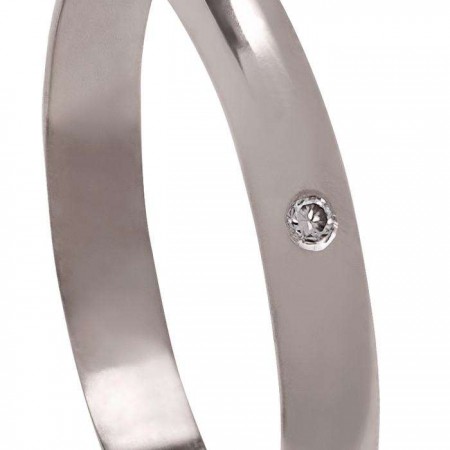 ALIANZA CON DIAMANTE EN ORO BLANCO