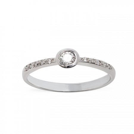 ANILLO EN ORO BLANCO Y DIAMANTES