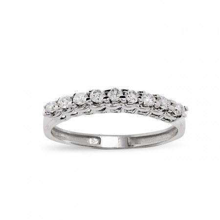 ANILLO EN ORO BLANCO 9 QUILATES Y DIAMANTES