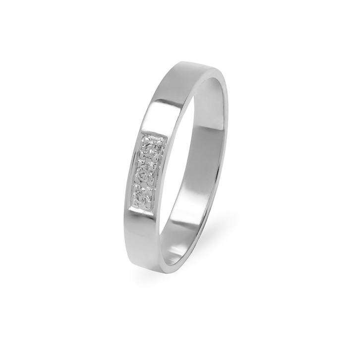 ALIANZA CON 3 DIAMANTES EN ORO BLANCO