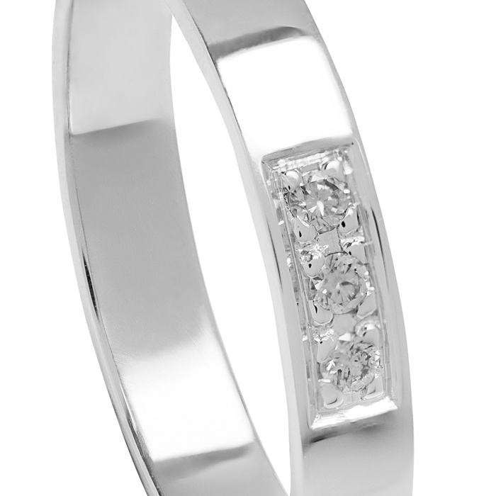 ALIANZA CON 3 DIAMANTES EN ORO BLANCO
