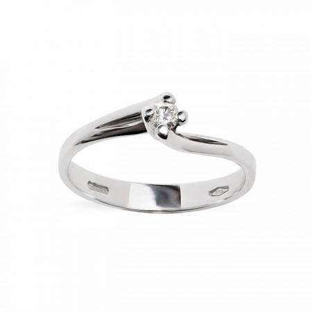 ANILLO EN ORO BLANCO Y DIAMANTE TIPO SOLITARIO