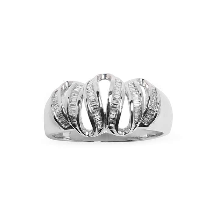 ANILLO EN ORO BLANCO Y DIAMANTES