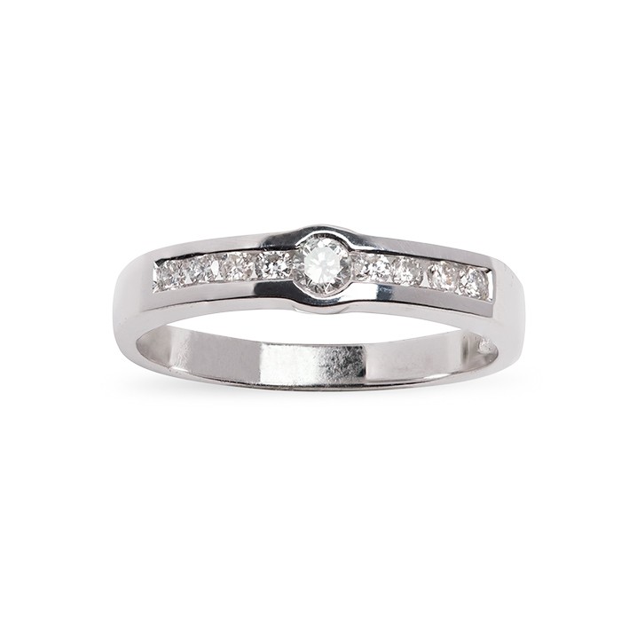 ANILLO EN ORO BLANCO Y DIAMANTES