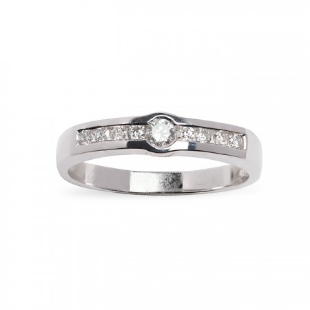 ANILLO EN ORO BLANCO Y DIAMANTES