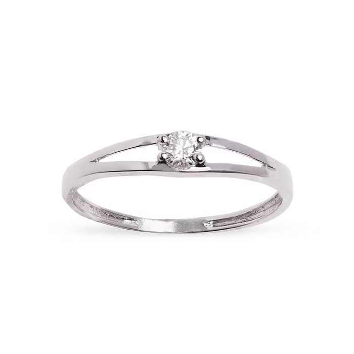 ANILLO EN ORO BLANCO Y DIAMANTE TIPO SOLITARIO