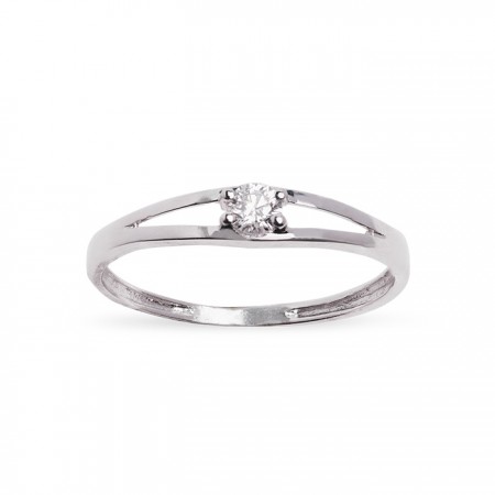 ANILLO EN ORO BLANCO Y DIAMANTE TIPO SOLITARIO