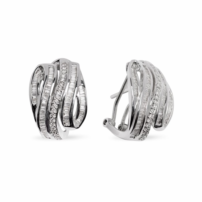 PENDIENTES EN ORO BLANCO Y DIAMANTES
