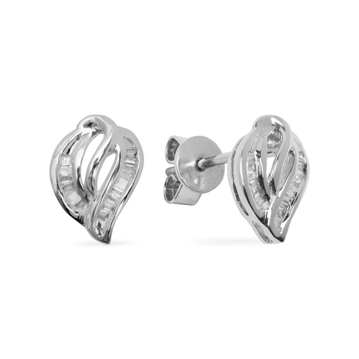 PENDIENTES EN ORO BLANCO Y DIAMANTES
