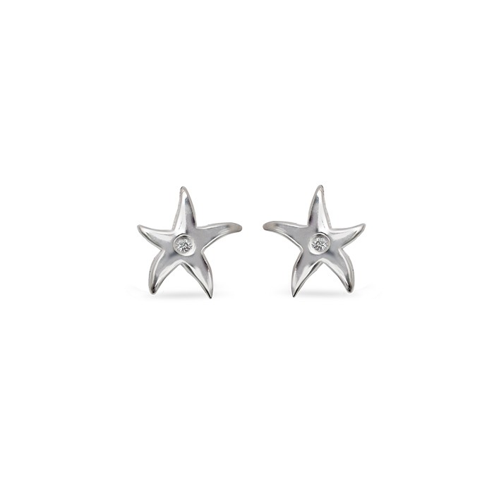 PENDIENTES EN ORO BLANCO Y DIAMANTES