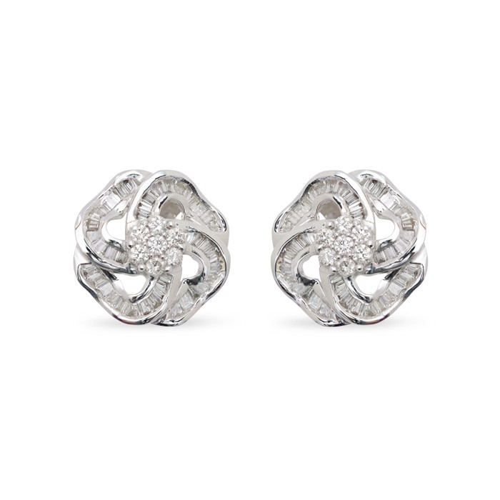 PENDIENTES EN ORO BLANCO Y DIAMANTES