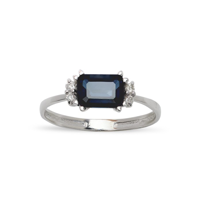 ANILLO EN ORO CON ZAFIRO CUADRADO