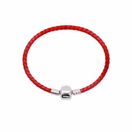 PULSERA PARA CHARMS PIEL ROJA