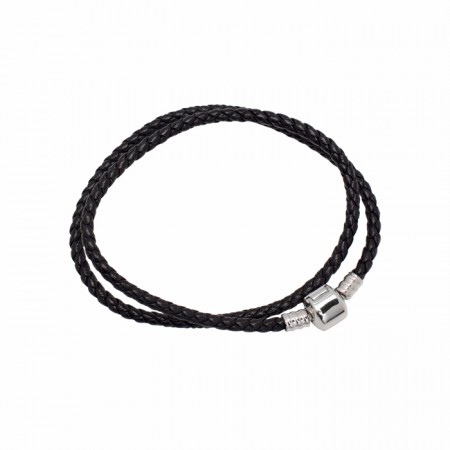 PULSERA PARA CHARMS DOBLE EN PIEL NEGRA