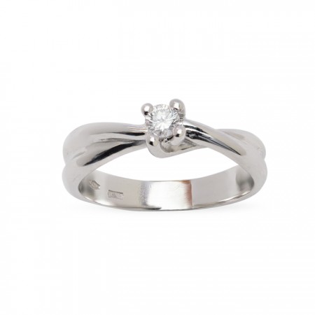 ANILLO ORO BLANCO Y DIAMANTE TIPO SOLITARIO