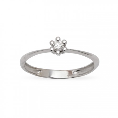 ANILLO EN ORO BLANCO Y DIAMANTE TIPO SOLITARIO