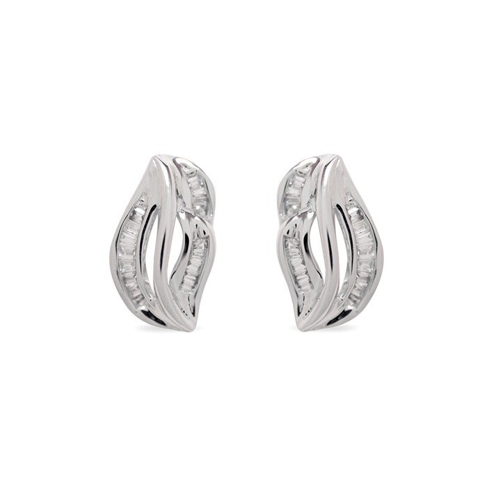 PENDIENTES EN ORO BLANCO Y DIAMANTES
