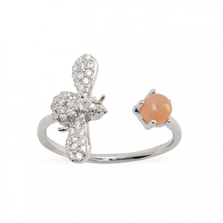 ANILLO EN PLATA CIRCONITAS LIBELULA