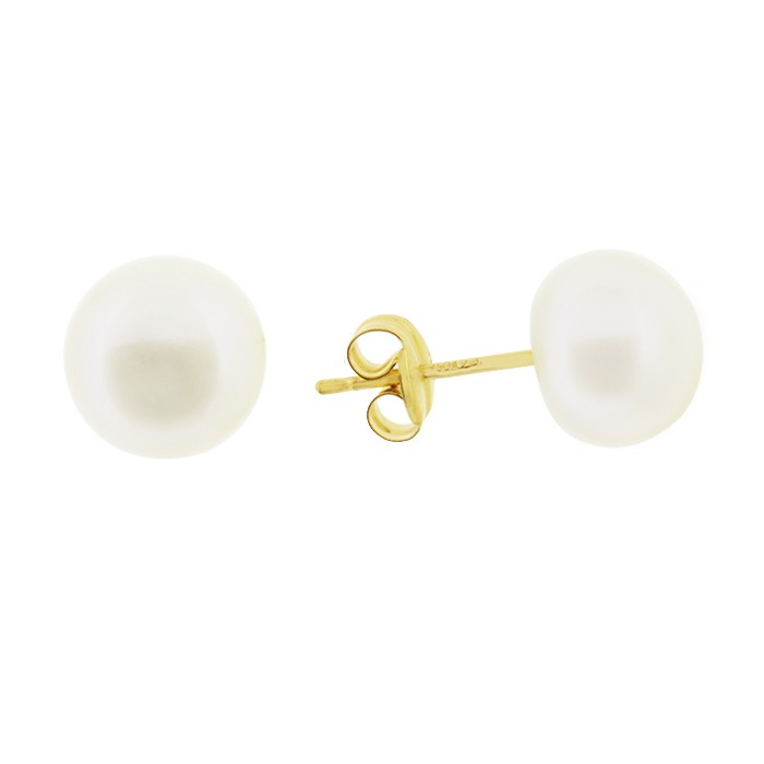 PENDIENTES EN ORO DE 18 QUILATES CON PERLA CULTIVADA
