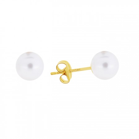 PENDIENTES EN ORO DE 18 QUILATES CON PERLA PACIFICO