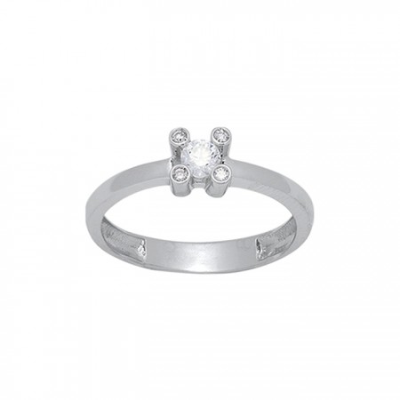 ANILLO EN ORO BLANCO Y DIAMANTES